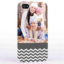 Personalized Grey Chevron Pattern iPhone 4 Hard Case Cover