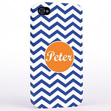 Personalized Navy Chevron iPhone 4 Hard Case Cover