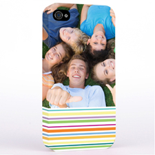 Personalized Colorful Stripes Photo iPhone 4 Hard Case Cover