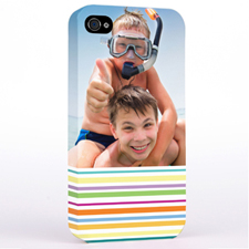Personalized Colorful Stripe Photo Hard Case Cover