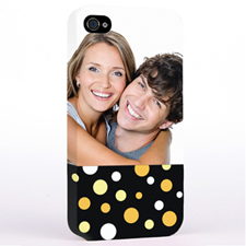 Personalized Glamorous Polka Dots Photo iPhone 4 Hard Case Cover