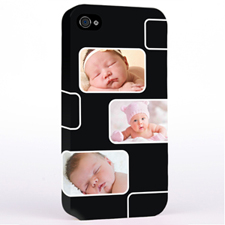 Personalized Black 3 Collage iPhone 4 Hard Case Cover