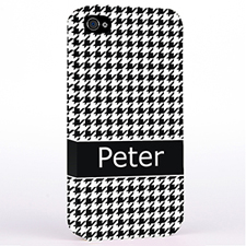 Personalized Black Hounds Tooth Monogrammedmed Hard Case Cover