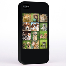 Personalized Simply Black 12 Collage Instagram iPhone 4 Hard Case Cover