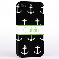 Personalized Black And White Cute Anchors Hard Case Cover