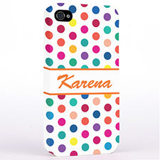 Personalized Orange Colorful Polka Dots Hard Case Cover