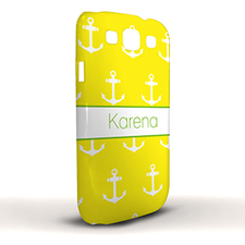 Design Your Own Yellow Cute Anchors Samsung Phone Case Cover