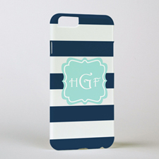 Navy Stripe Personalized Phone Case, iPhone 6