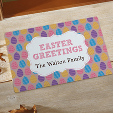 Easter Greetings Personalized Doormat