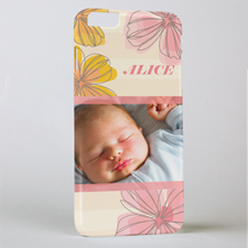 Pink Floral Personalized Photo iPhone 6+ Mobile Case