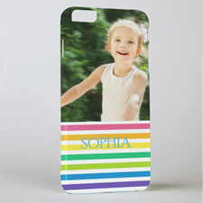 Rainbow Stripe Personalized Photo iPhone 6+ Phone Case