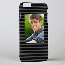 Black Grey Stripe Personalized Photo iPhone 6 + Case