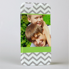 Lime Grey Chevron Personalized Photo iPhone 6+ Case