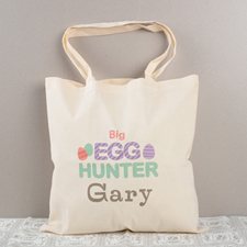 Big Egg Hunter Personalized Easter Tote Bag
