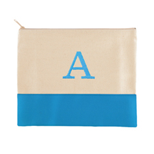 刺绣一个字母蓝绿色化妆包（19.1cm×22.9cm）
