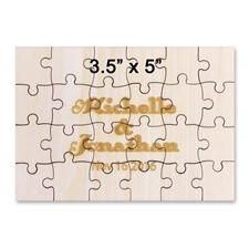定制 8.9cm×12.7cm 24片规则雕刻木拼图，横向