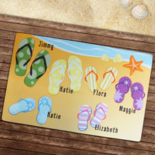 Create Your Own Personalized Flip Flops Family Welcome Door Mat