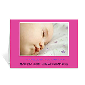 粉红色宝宝纪念卡 个性贺卡