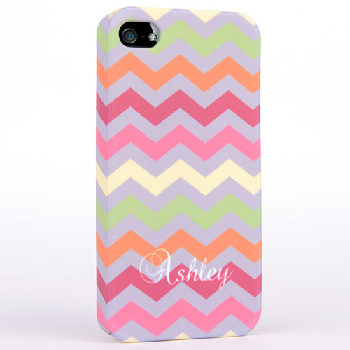Personalized Colorful Colors Chevron iPhone 4 Hard Case Cover