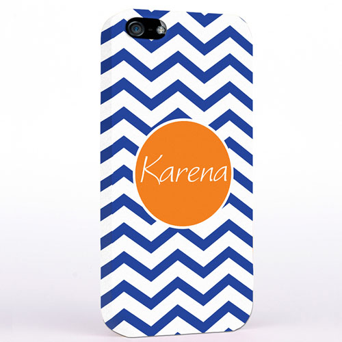 Personalized Navy Blue Chevron iPhone Case