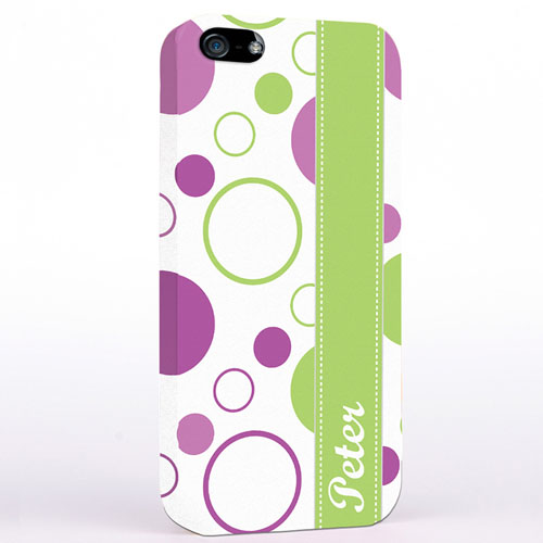 Personalized Lavender Lime Polka Dot iPhone Case