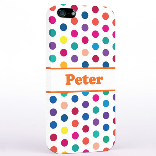 Personalized Orange Colorful Polka Dots iPhone Case