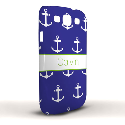 Design Your Own Navy Cute Anchors Samsung Phone Case Cover