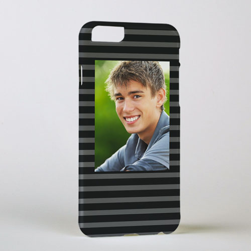 Black Grey Stripe Personalized Photo iPhone 6 Case
