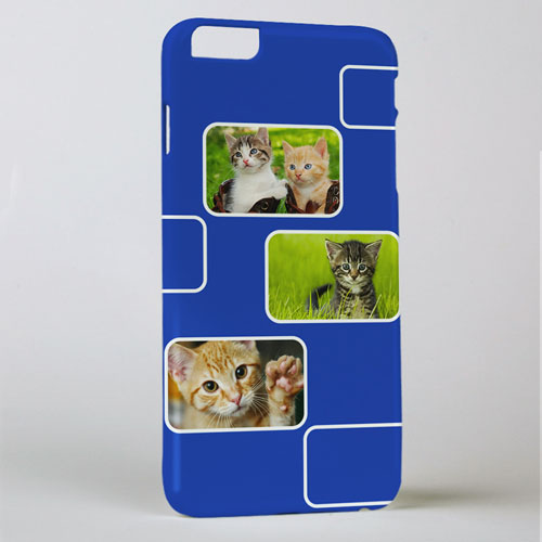 Blue Three Collage Photo Personalized iPhone 6+ Case