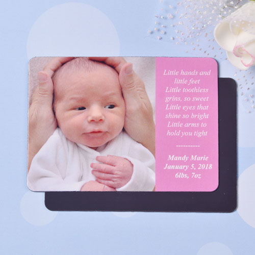 2.5x3.5英寸个性照片磁贴/冰箱贴 新生儿主题(粉色)(18张起订)